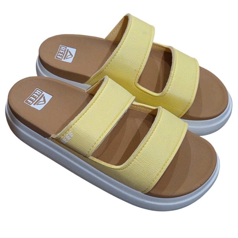 NEW Reef Cushion Bondi 2 Yellow Platform Sandals 10 Comfort Coastal Waterproof